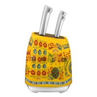 Кухонний набір ножів SMEG Dolce&Gabbana, жовтий, з підставкою — 7 предметів