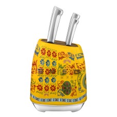 Кухонний набір ножів SMEG Dolce&Gabbana, жовтий, з підставкою — 7 предметів