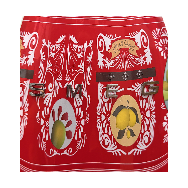 Кухонний набір ножів SMEG Dolce&Gabbana, червоний, з підставкою — 7 предметів