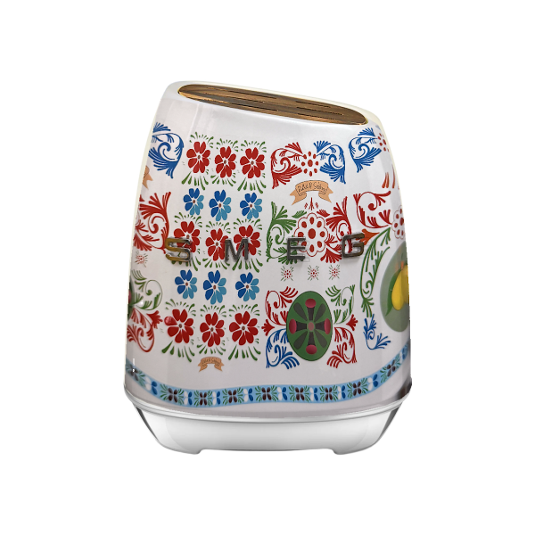 Кухонний набір ножів SMEG Dolce&Gabbana, білий, з підставкою — 7 предметів