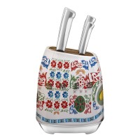 Кухонний набір ножів SMEG Dolce&Gabbana, білий, з підставкою — 7 предметів