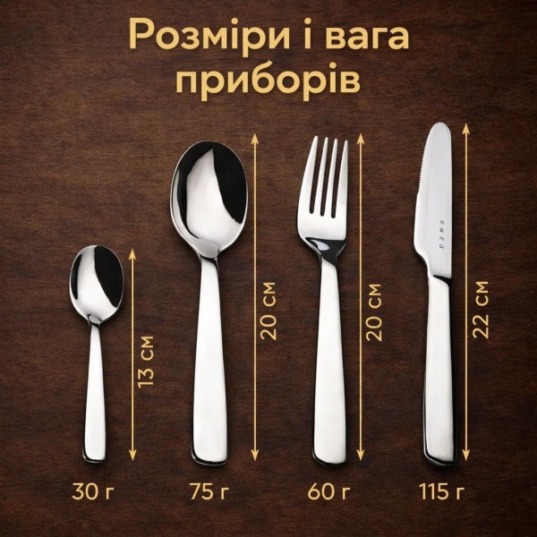 Набір столового приладдя SMEG Dinner Cutlery, 4 предмети, на 1 особу