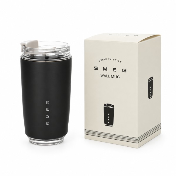 Термокухоль для кави та чаю SMEG, чорна, 320 мл