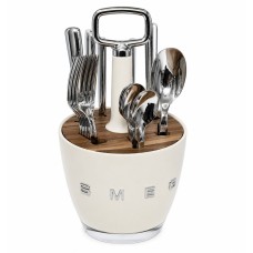 Органайзер Smeg Caddy Cream з набором столових приборів