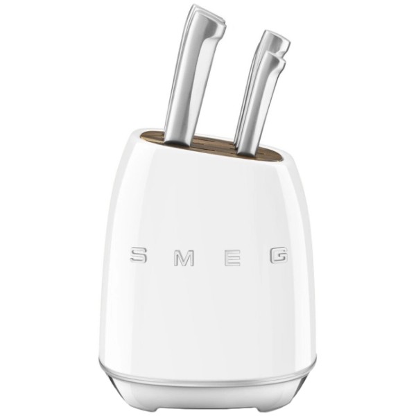 Набір ножів SMEG з підставкою, 7 предметів, білий