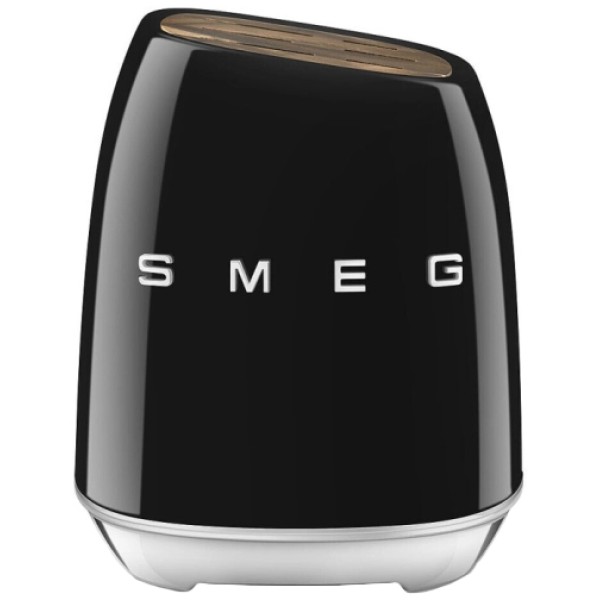Набір кухонних ножів SMEG із підставкою (7 предметів, чорний глянцевий)