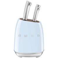 Набір ножів SMEG з підставкою, 7 предметів, блакитний