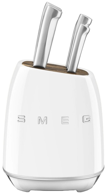 Кухонні ножі SMEG з підставкою, 7 предметів, білий