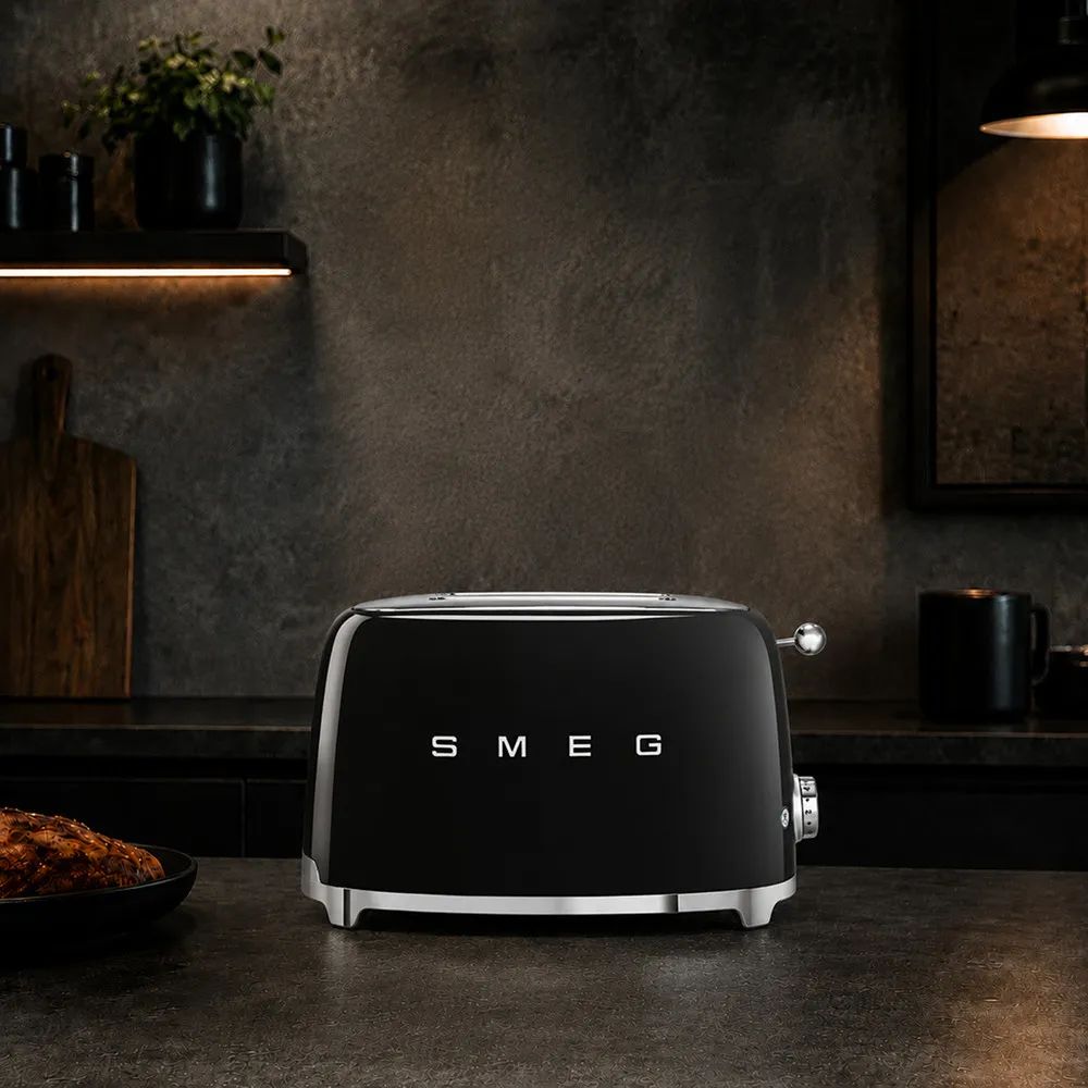 Тостер на дві скибки SMEG TSF01 Black